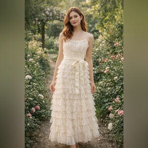 Vintage Jessica McClintock Cottagecore Wedding / Garden Dress – Size 10